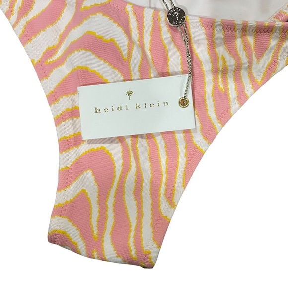 HEIDI KLEIN - Cape Town Side Rope Tie Swim Bottom - Pink Zebra Print - Picture 12 of 16